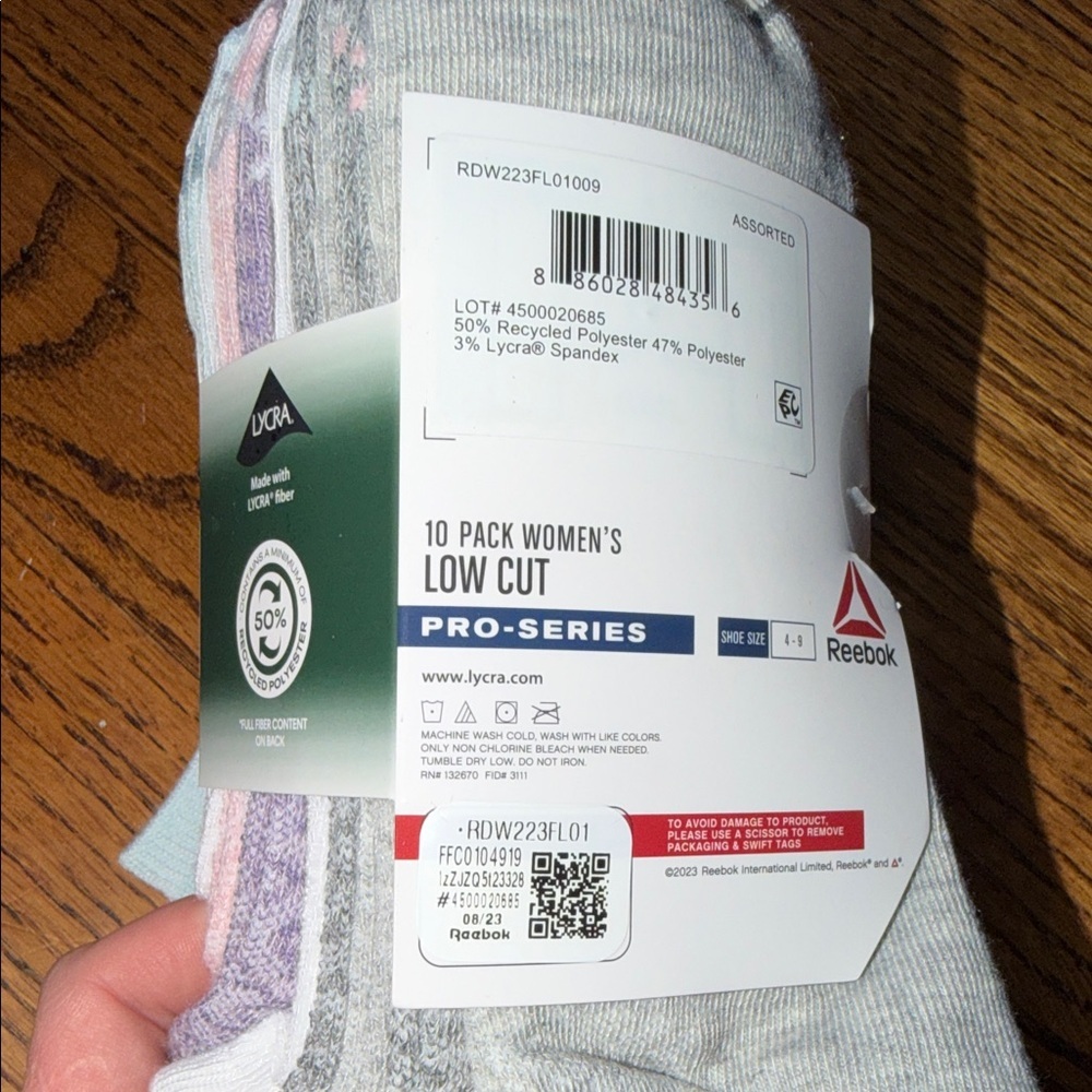 Reebok Pro Series Women's 10 PACK Multicolor Low Cut Socks - Picture 5 of 5
